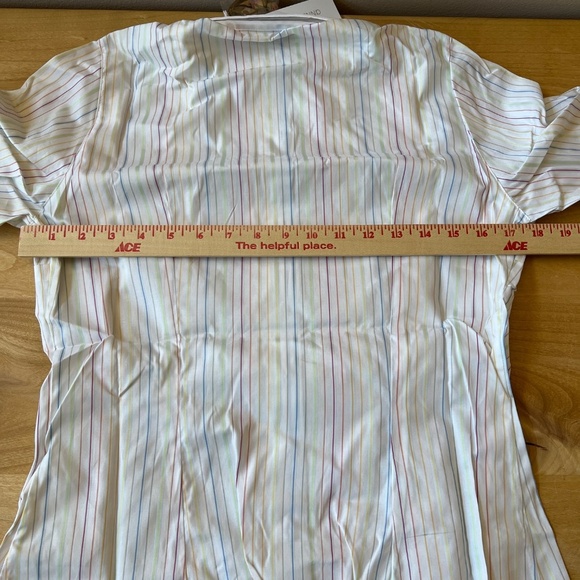 SOLD ANNE FONTAINE SONIA SHIRT NWT 40 6-8 PASTEL STRIPES CLASSIC OFFICE TIMELESS - Picture 7 of 13